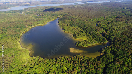 Fototapeta Naklejka Na Ścianę i Meble -  Aerial view of the lake's in Masuria District, Poland