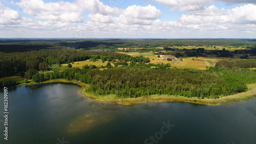 Fototapeta Naklejka Na Ścianę i Meble -  Aerial view of the lake's in Masuria District, Poland