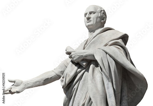 Obraz na plátně Cicero, ancient roman senator statue (isolated on white background)