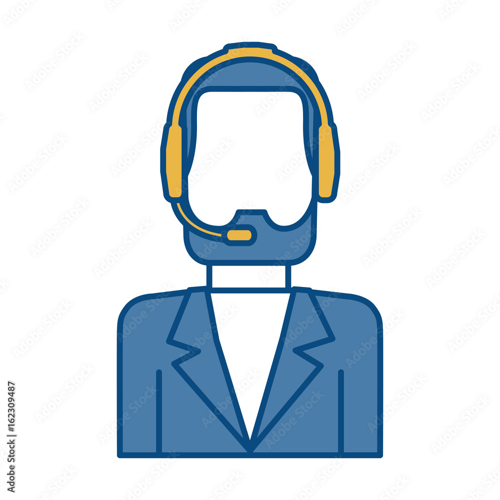 man with headset icon over white background colorful design vector illustration man with headset icon over white background colorful design vector illustration