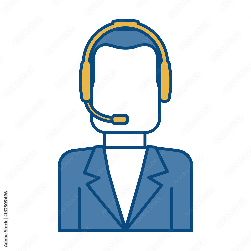 man with headset icon over white background colorful design vector illustration man with headset icon over white background colorful design vector illustration