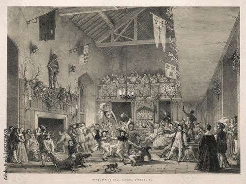 Party at Haddon Hall. Date: 16th century photo
