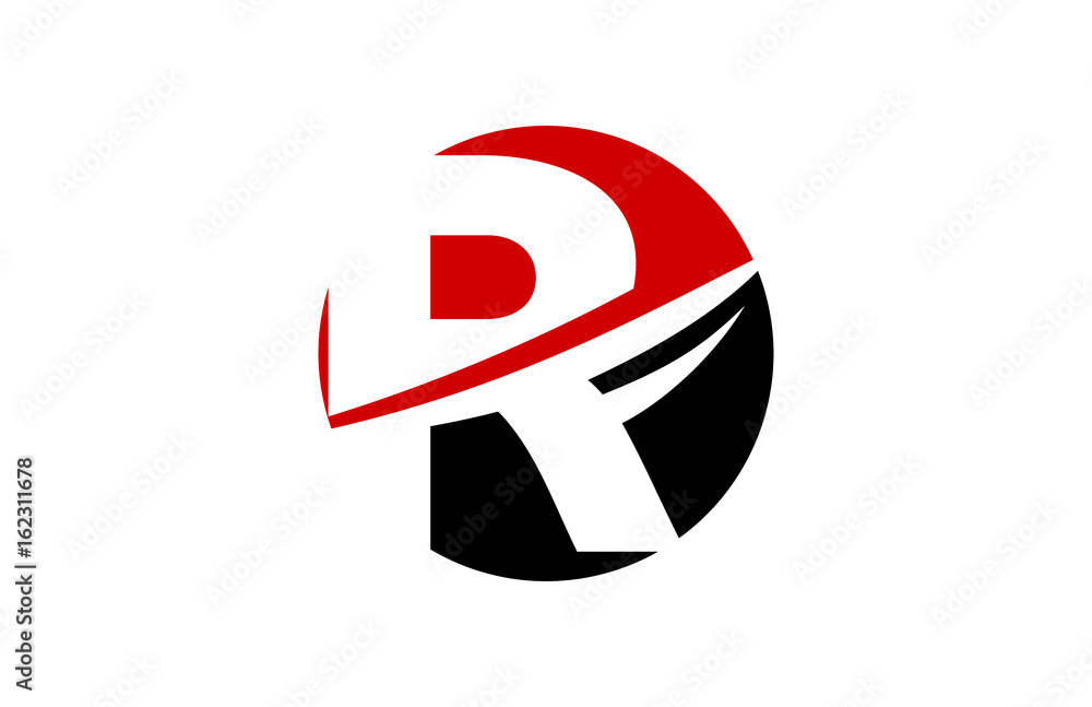 R Red Circle Swoosh Letter Logo R Red Circle Swoosh Letter Logo