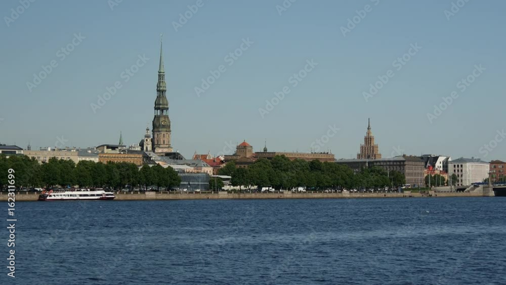 River Daugava with the St. Peter's Church and the Latvian Academy of Sciences in Riga River Daugava with the St. Peter's Church and the Latvian Academy of Sciences in Riga