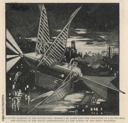 Tapety artystyczne Future Flying Machine. Date: 1901