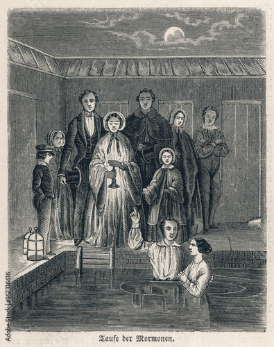 Mormon Baptism. Date: 1852 photo