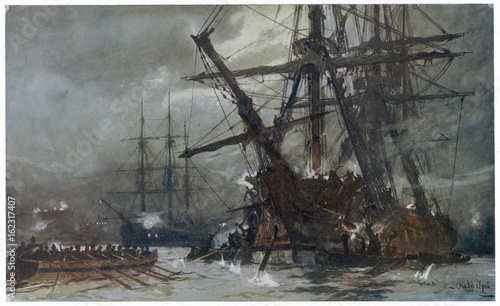 Vászonkép Hermione' Captured. Date: October 1799