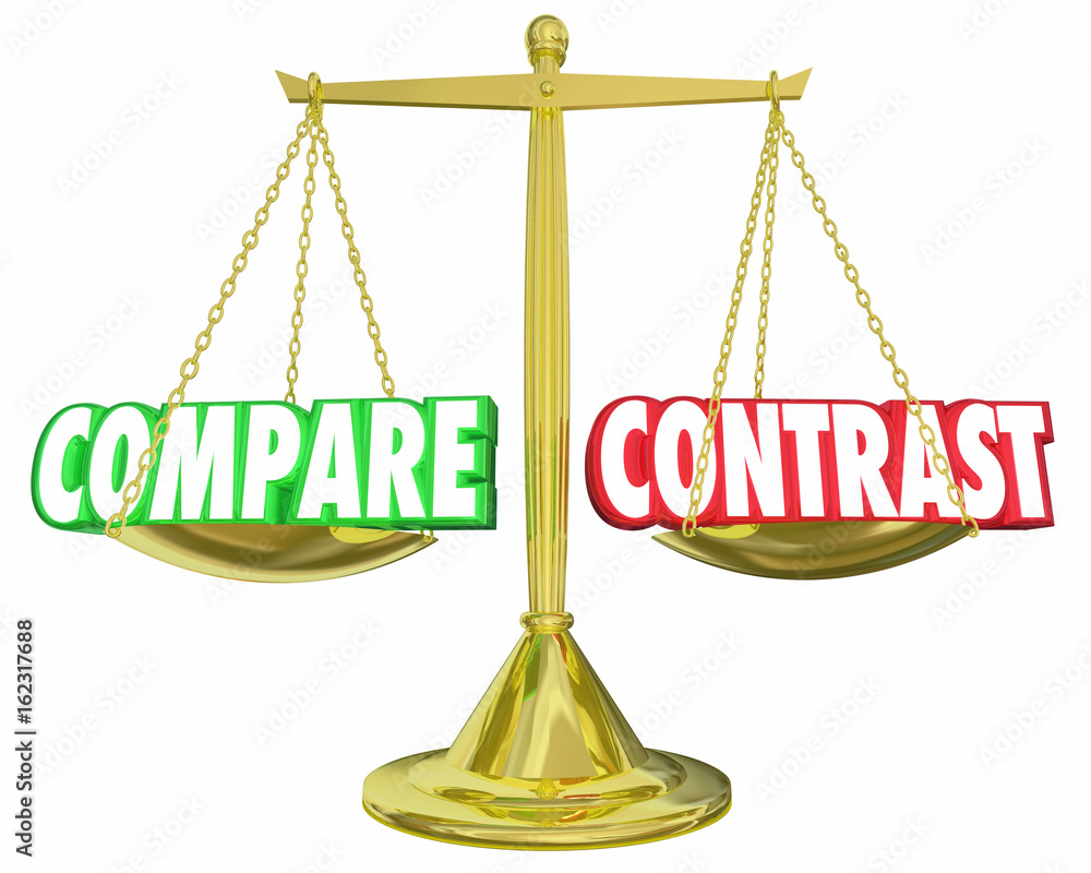 Compare and Contrast Scale Comparison Two Things 3d Illustration Compare and Contrast Scale Comparison Two Things 3d Illustration