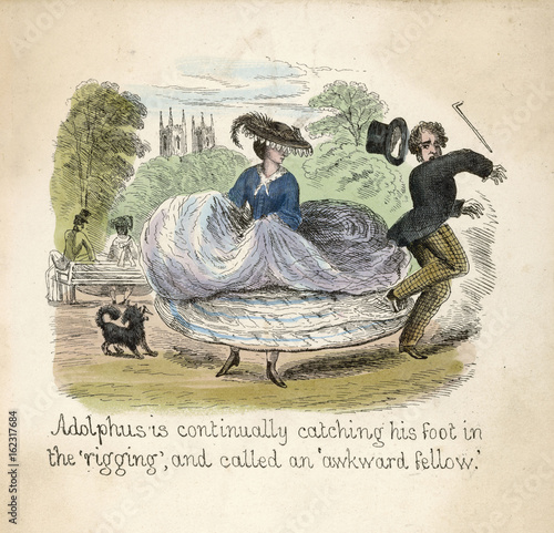 Crinoline Trips Adolphus. Date: 1858 photo