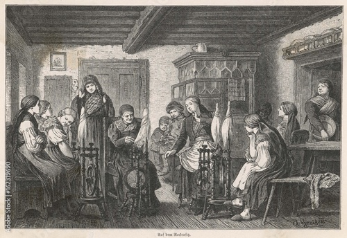 Spinning Austria. Date: 1886