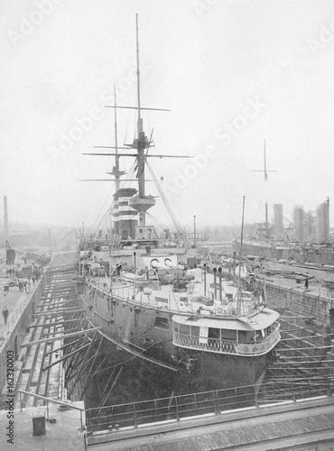Steamship - Mikasa. Date: circa 1895 photo