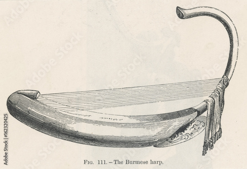 Burmese Harp. Date: 19th century photo