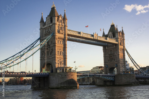 Tower bridge at dusk seen from the northwest