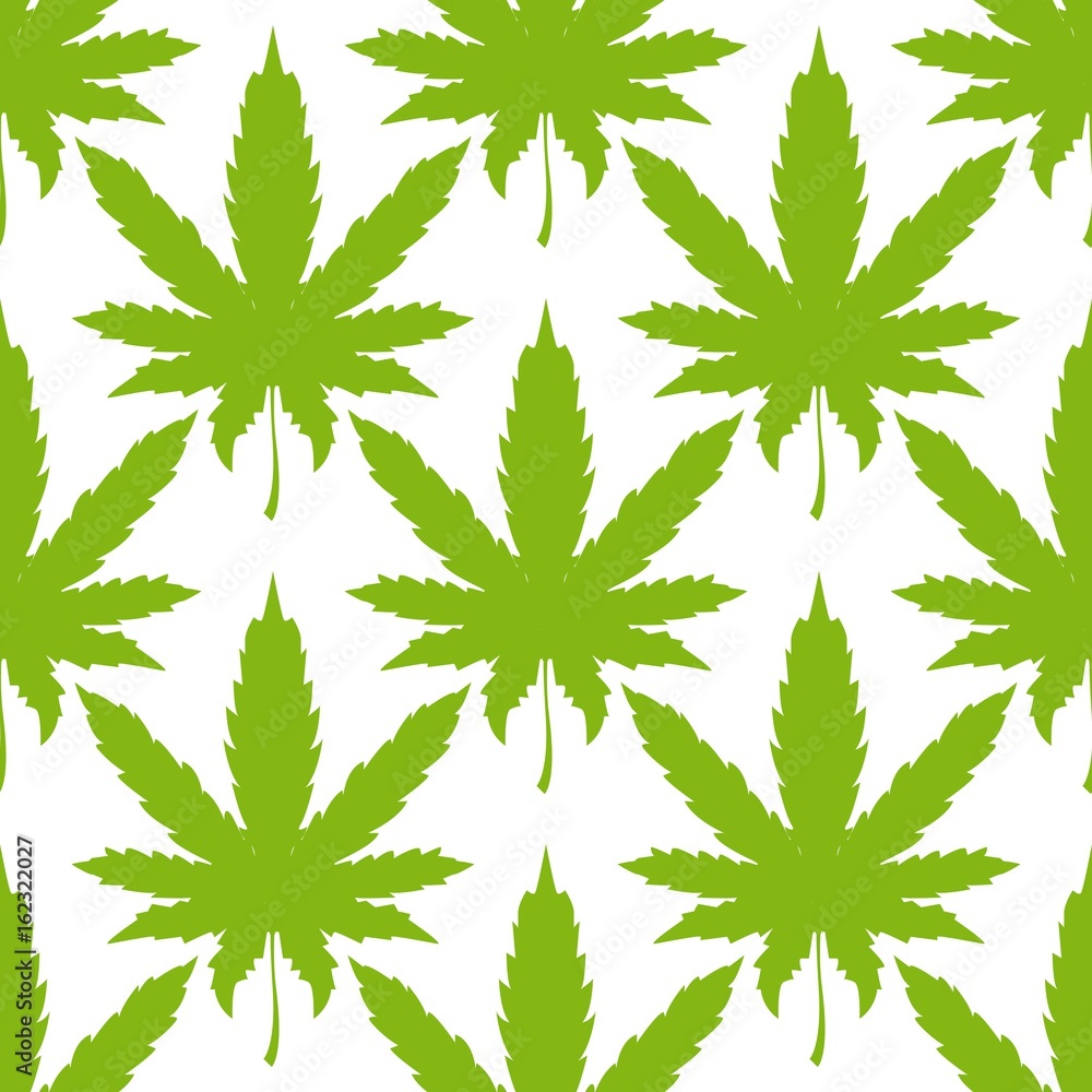 Cannabis or marijuana leaves seamless pattern. Vector illustration. Cannabis or marijuana leaves seamless pattern. Vector illustration.