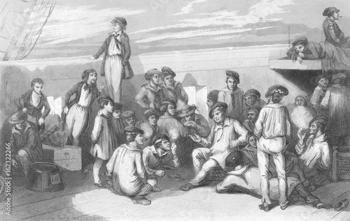 Fotografie, Obraz French Sailors Off-Duty. Date: circa 1830