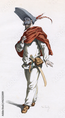 Fotografie French Theatre - Fritelin. Date: early 17th century