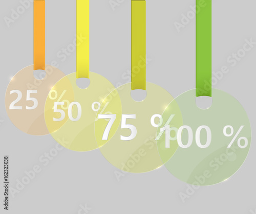 Set of glass sale medals.