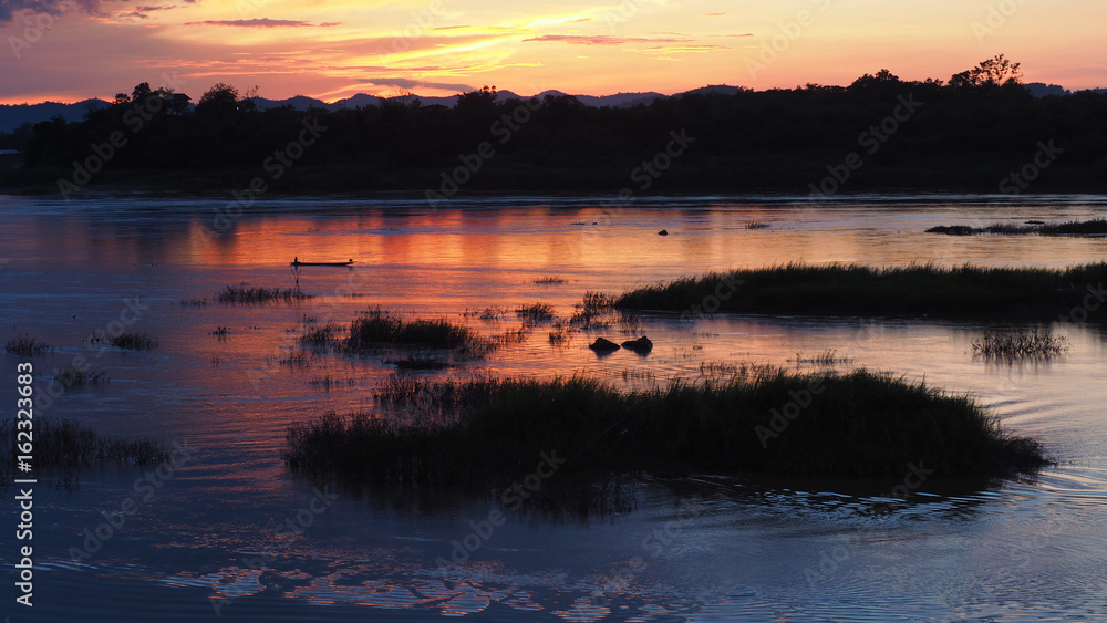 sunset at river