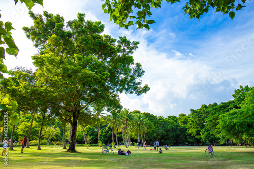 Photography Samut Prakan, THAILAND - June 27 2017 : Public parks where people like to relax