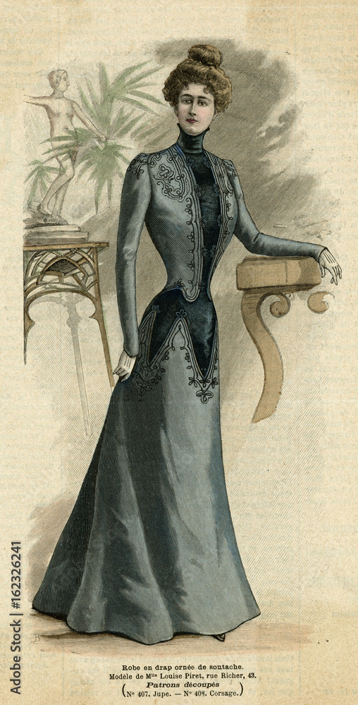 Grey Dress - Soutache 1899. Date: 1899