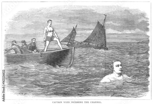 Slika na platnu Webb in Mid-Channel. Date: 24 August 1875