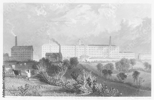 Cotton mill in Preston  1835. Date: 1835 photo