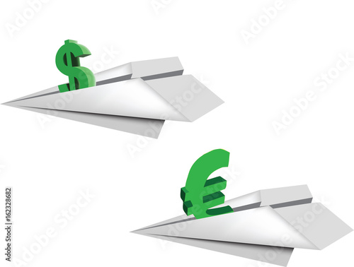 simbolo dollaro e euro volano
