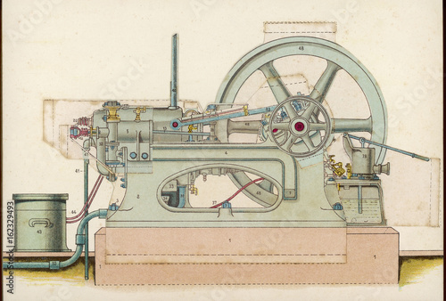 Priestmann's Gas Engine. Date: circa 1909 photo
