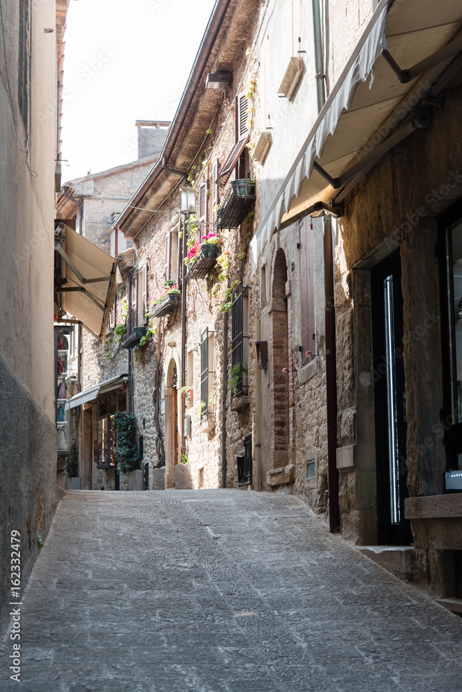 Fototapeta premium Republic of San Marino. Walk between ancient castles and defensive towers