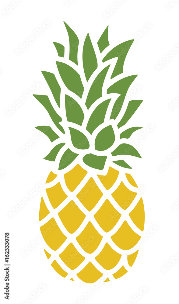 Pineapple silhouette. Trendy Tropical Icon. Vector. Векторный объект Stock  | Adobe Stock