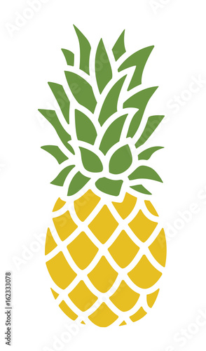 Pineapple silhouette. Trendy Tropical Icon. Vector.