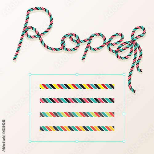 Braided rope pattern seamless for decoration design created by vector. Rope brush for illustrator. Easy to use and modify.