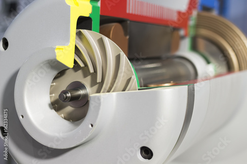 Fotografie Close up impeller in side Indsustrial air blower