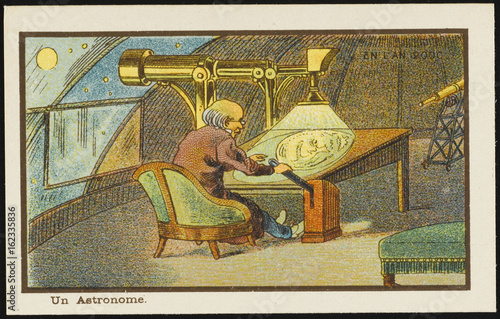 Futuristic telescope for astronomy. Date: 1899