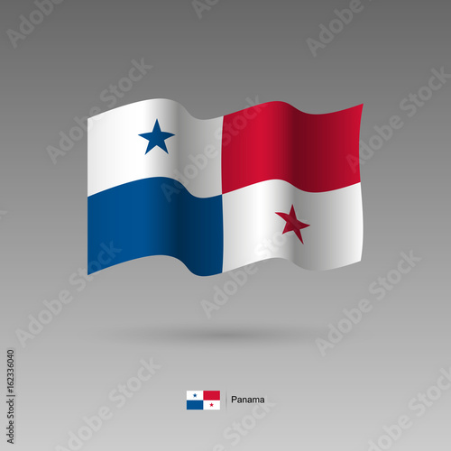 Panama flag. Official colors and proportion correctly. High detailed vector illustration. 3d and isometry. EPS10