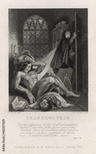Fotótapéta Frontispiece illustration from Frankenstein