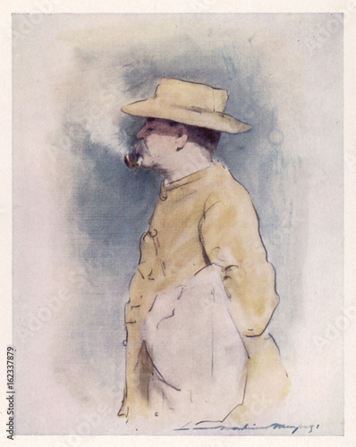Fotografi Rudyard Kipling. Date: 1900