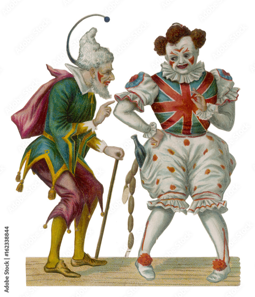 Obraz premium Clowns - Victorian Scrap. Date: late 19th century