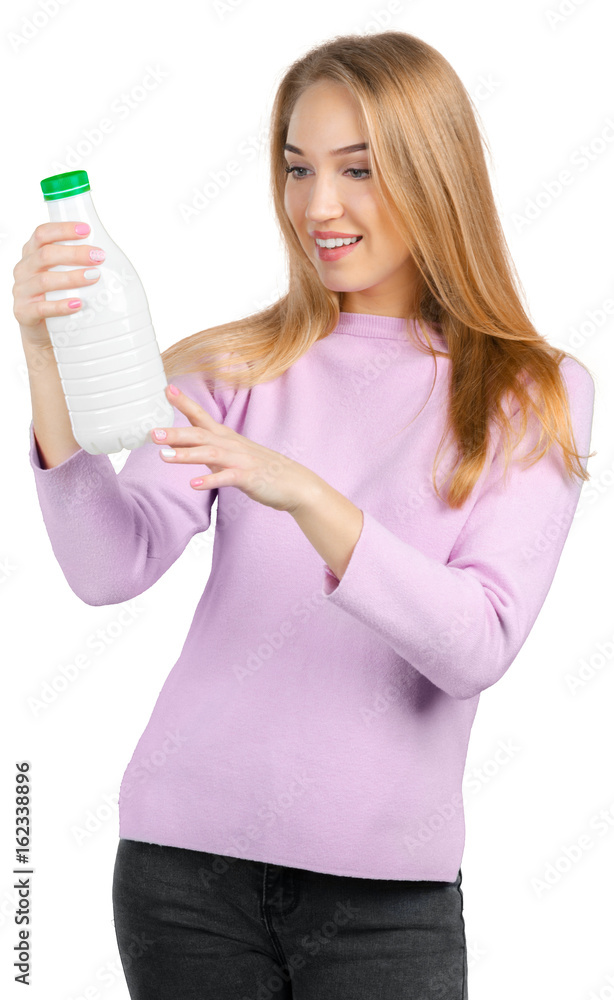 Beautiful woman with bottle of water Beautiful woman with bottle of water