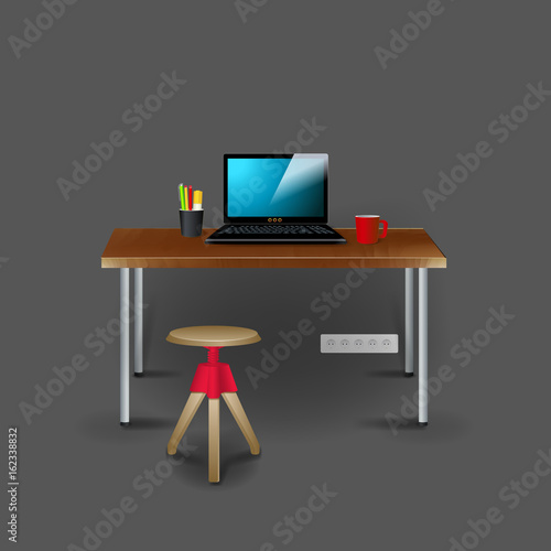 Mockup modern workplace Interior template. Layout template. Office © jill