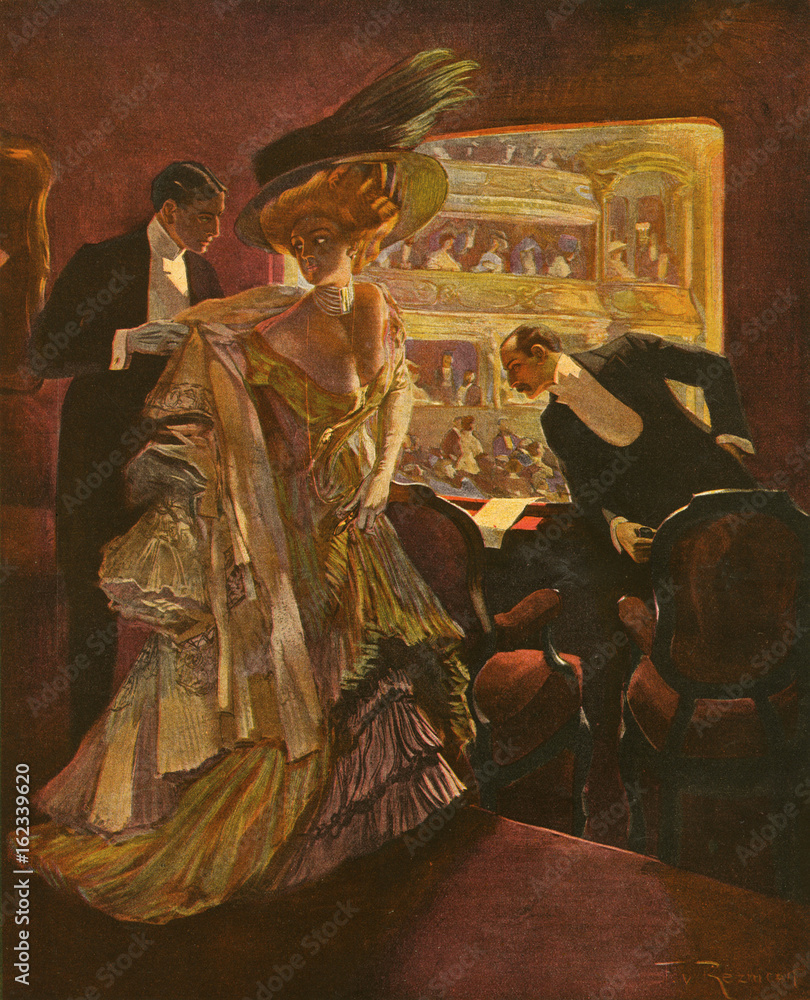 Obraz premium Theatre Interval. Date: 1910