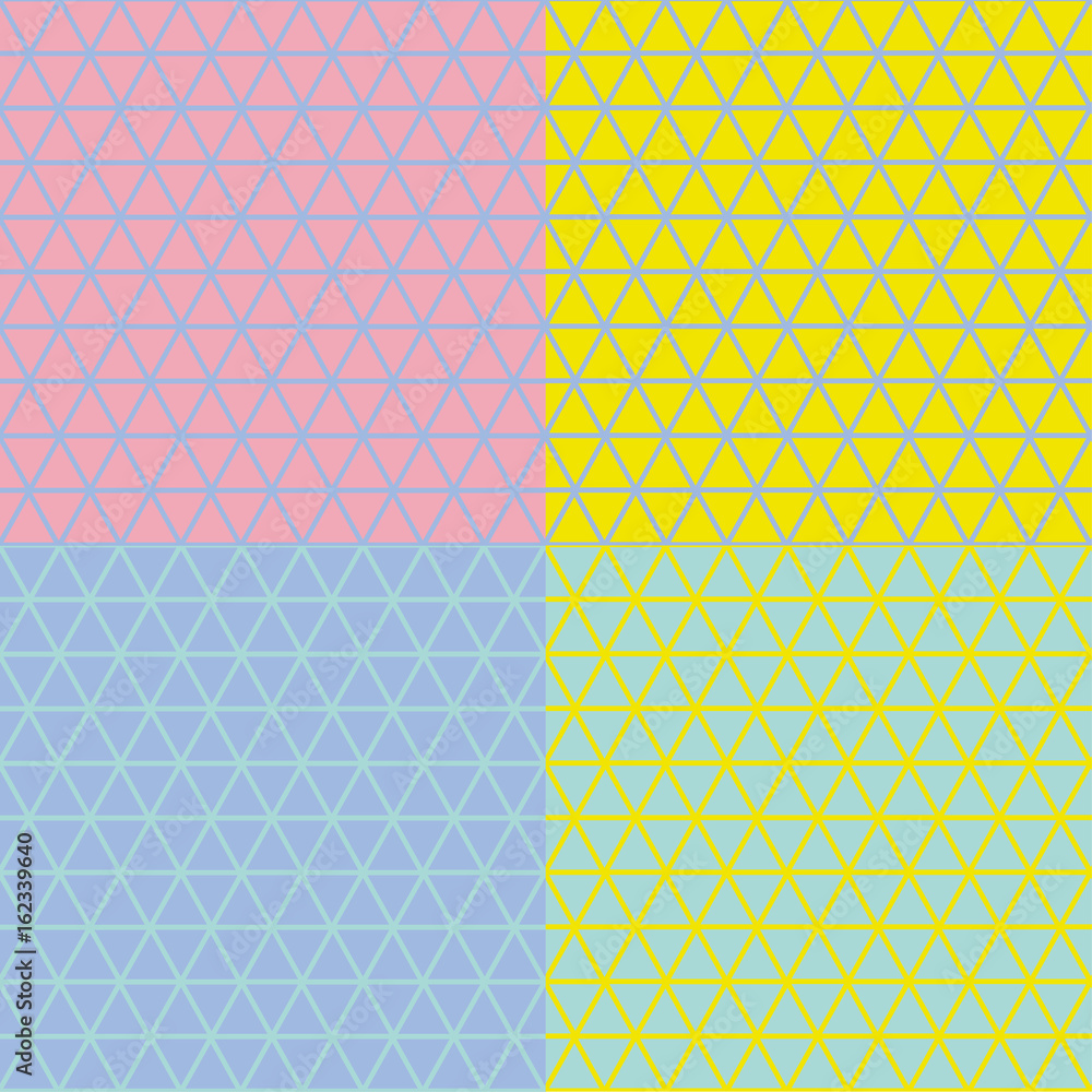 Concept geometry line seamless pattern. Vector illustration for surface design, header, poster, background in summer vivvid color. Triangle grid motif. . Concept geometry line seamless pattern. Vector illustration for surface design, header, poster, background in summer vivvid color. Triangle grid motif. .