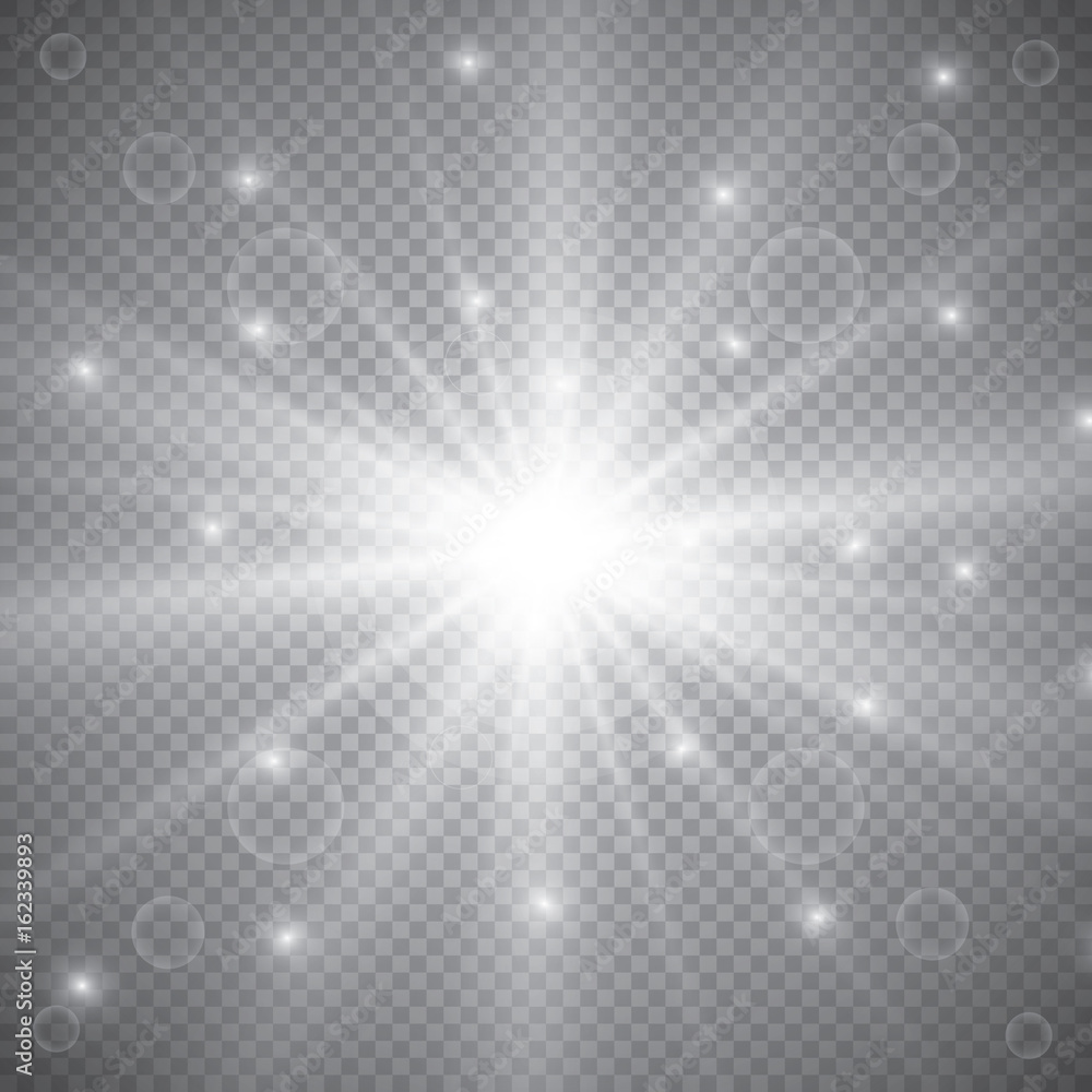 White glowing light burst explosion with transparent. Vector illustration for cool effect decoration with ray sparkles. Bright star. Transparent shine gradient glitter, bright flare. Glare texture. White glowing light burst explosion with transparent. Vector illustration for cool effect decoration with ray sparkles. Bright star. Transparent shine gradient glitter, bright flare. Glare texture.