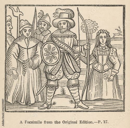 Canvas Print Robin Hood  Maid Marian and Friar Tuck