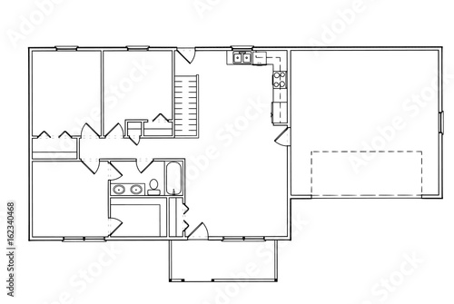 Concept of Architecture plans in different styles in top view 