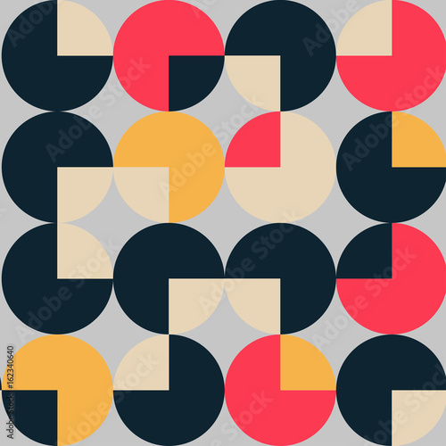 vintage geometric pattern with circles and squares