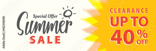 Summer Sale set V.5 40 percent heading design for banner or poster. Sale and Discounts Concept. Vector illustration.