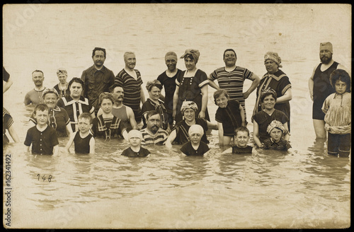 Group Photo of Bathers. Date: circa 1910