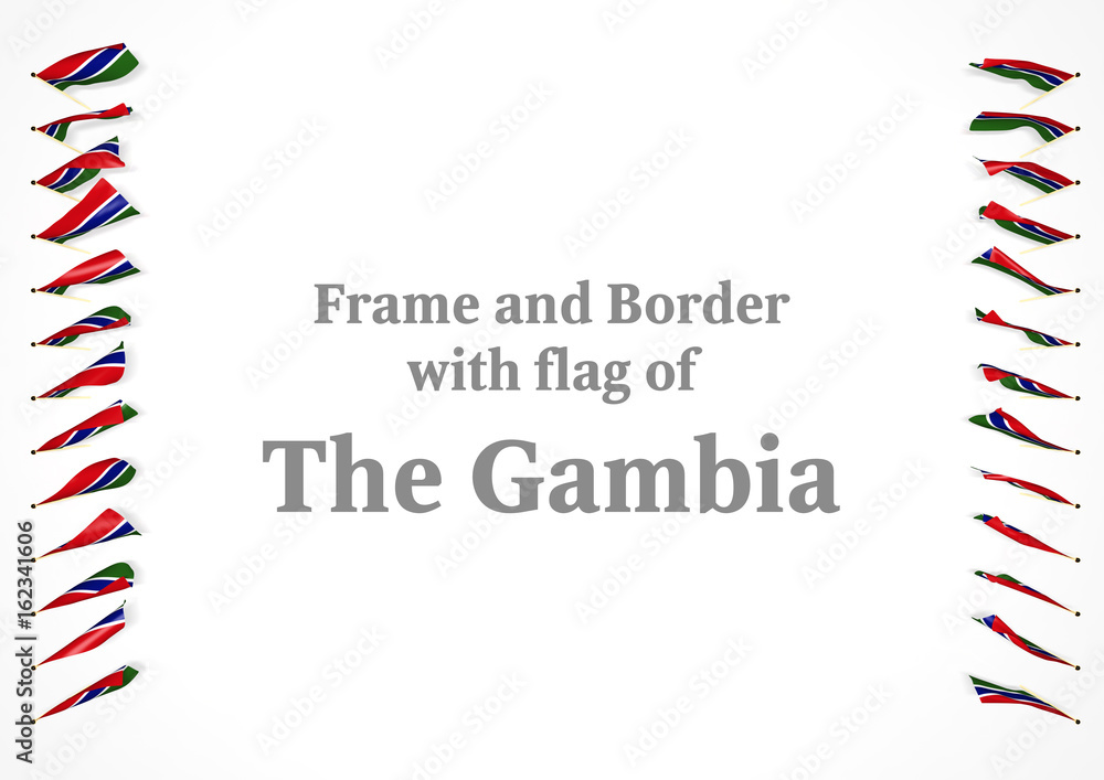 Obraz premium Frame and border with flag of The Gambia. 3d illustration