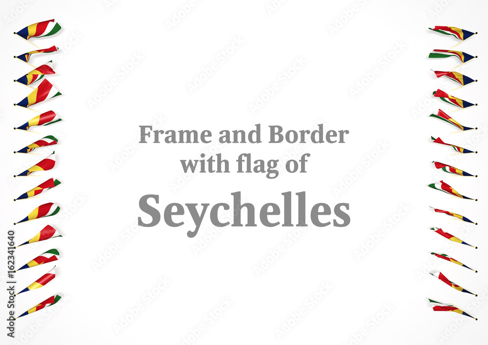 Obraz premium Frame and border with flag of Seychelles. 3d illustration
